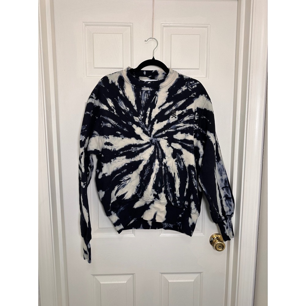SOUL‎ Tie Dye Crewneck Sweatshirt Black White Skull Logo